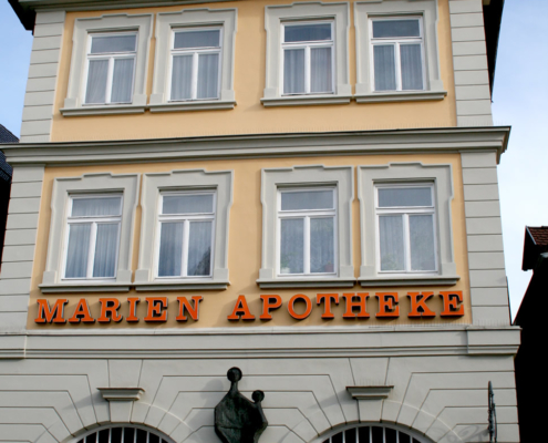 Denkmalschutz, Marienapotheke Ellwangen, Fassadengestaltung, historische Fassade
