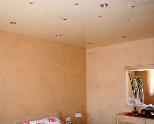 Kreative Deckengestaltung, Spanndecke, Lackspanndecke, Schlafzimmer
